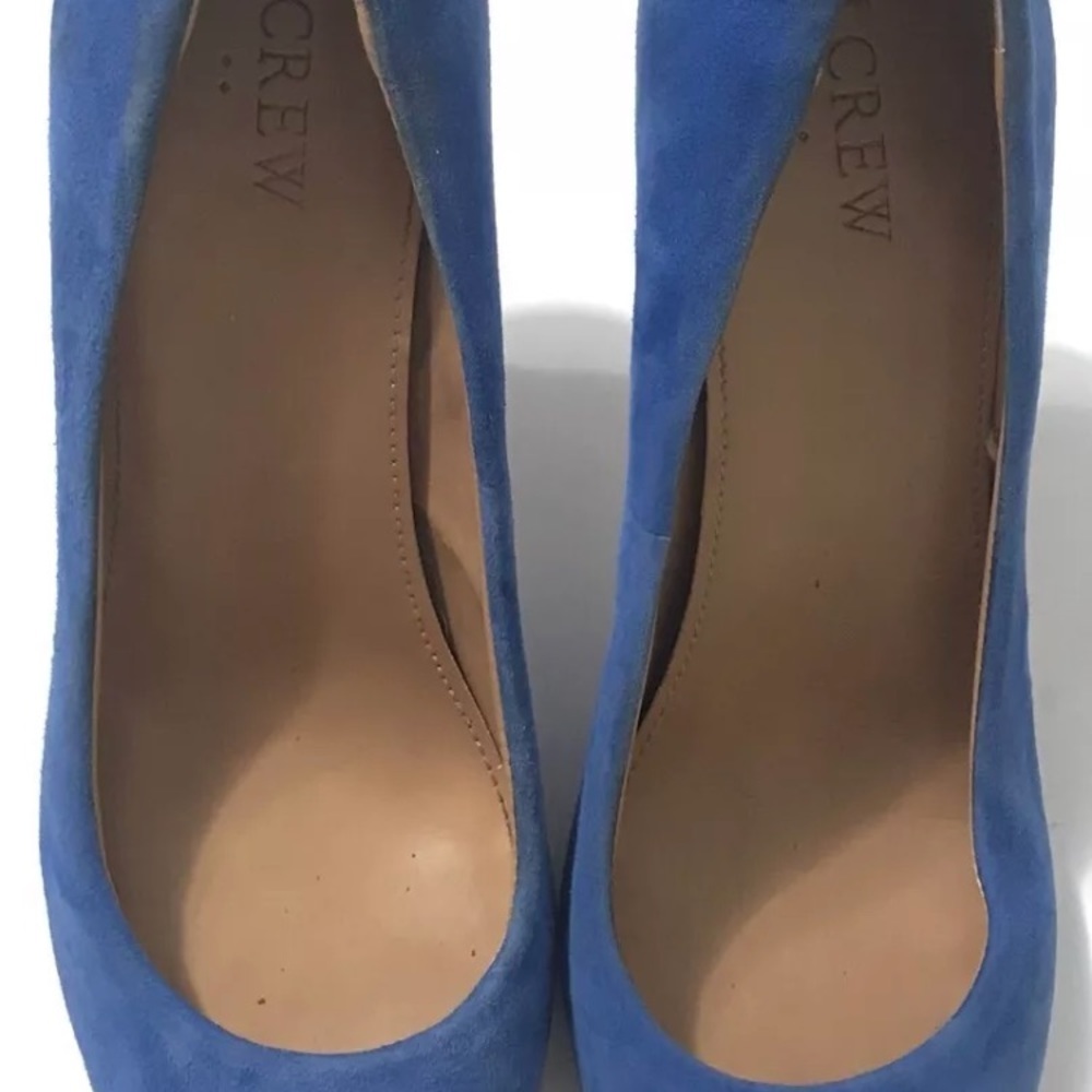 J. Crew Blue Suede Almond Toe Pumps Heels Women 9 - Picture 5 of 8